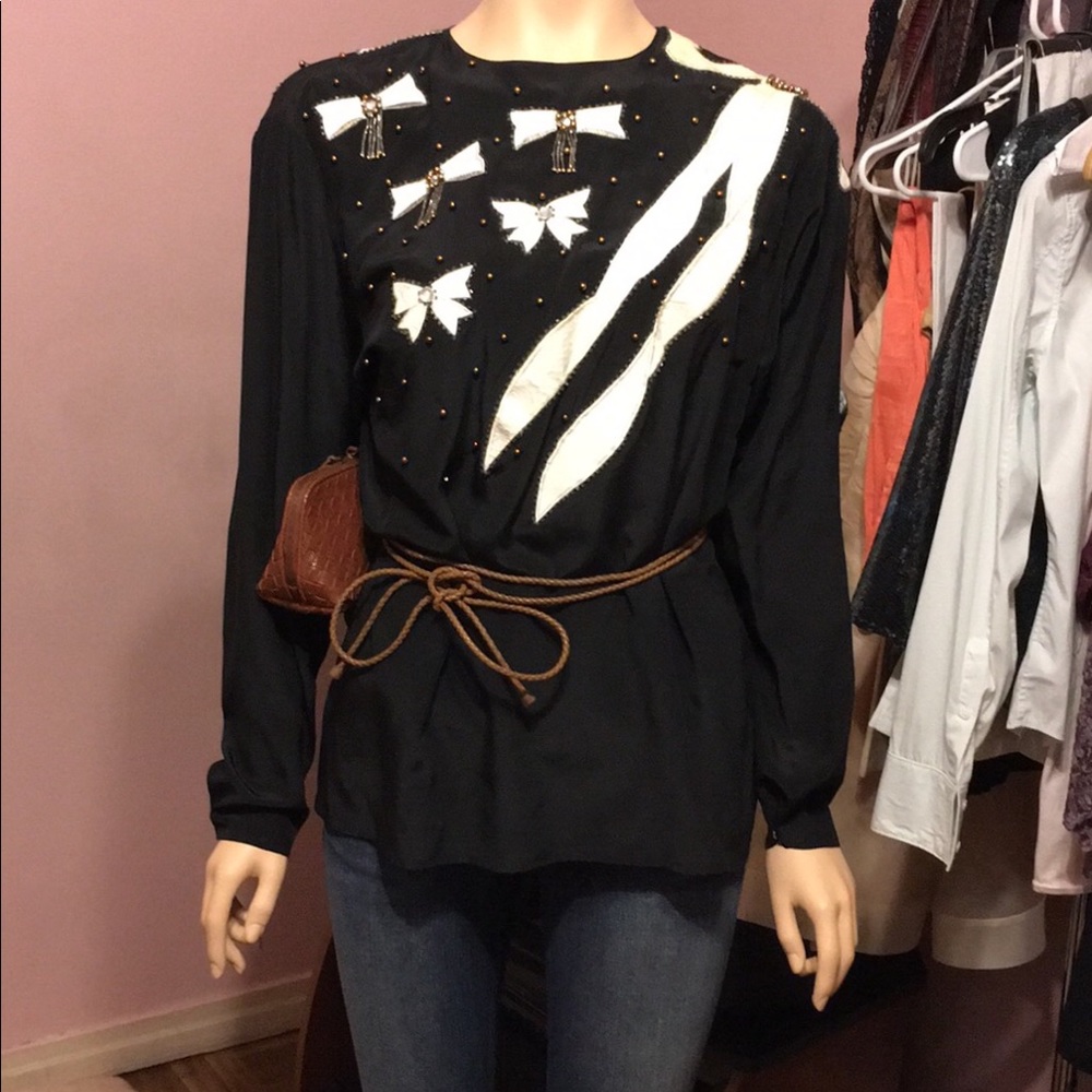 Vintage Silk, Embellished Blouse